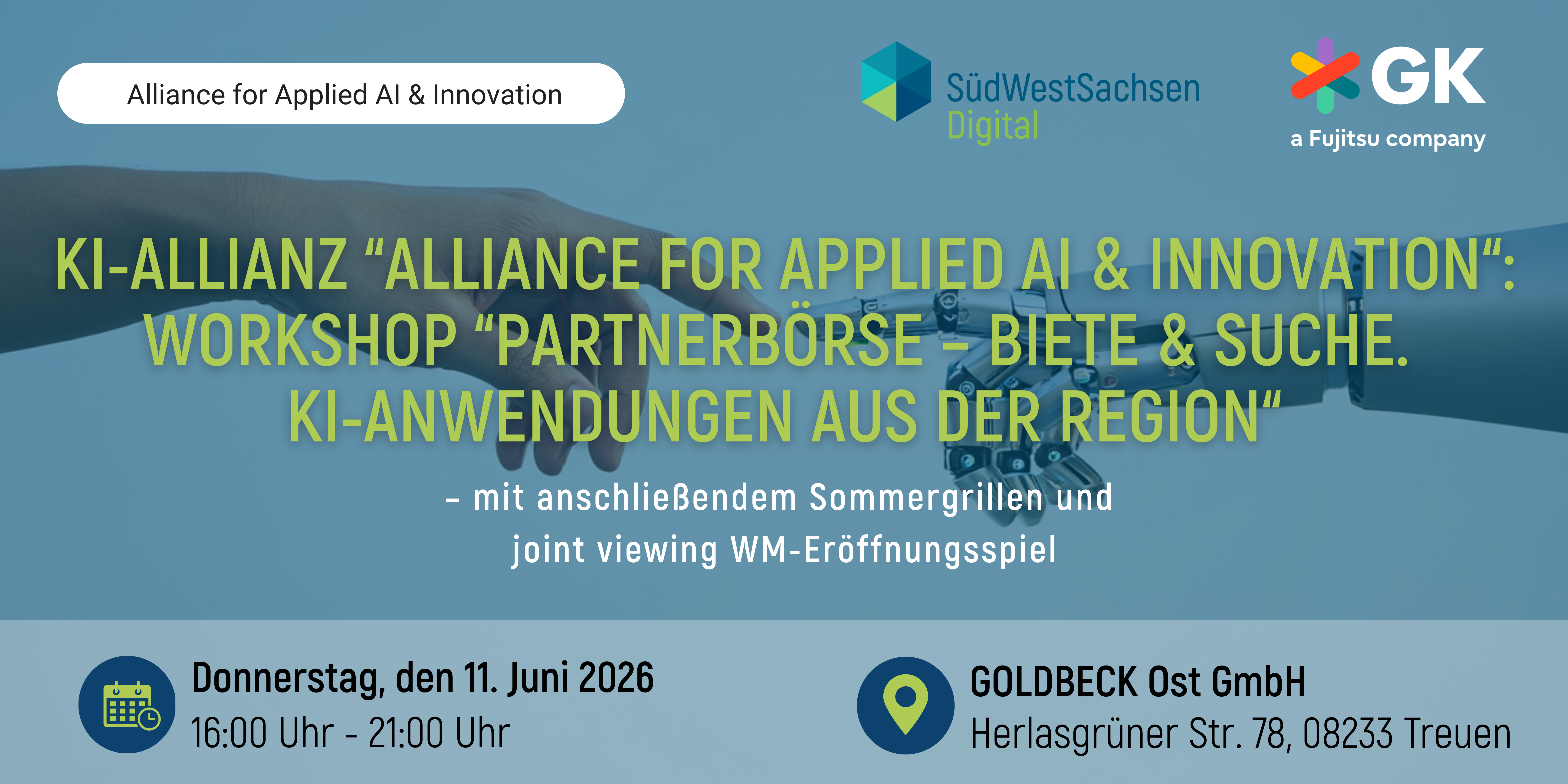 KI-Allianz „Alliance for Applied AI & Innovation“: Workshop „Partnerbörse – Biete & Suche. KI-Anwendungen aus der Region“